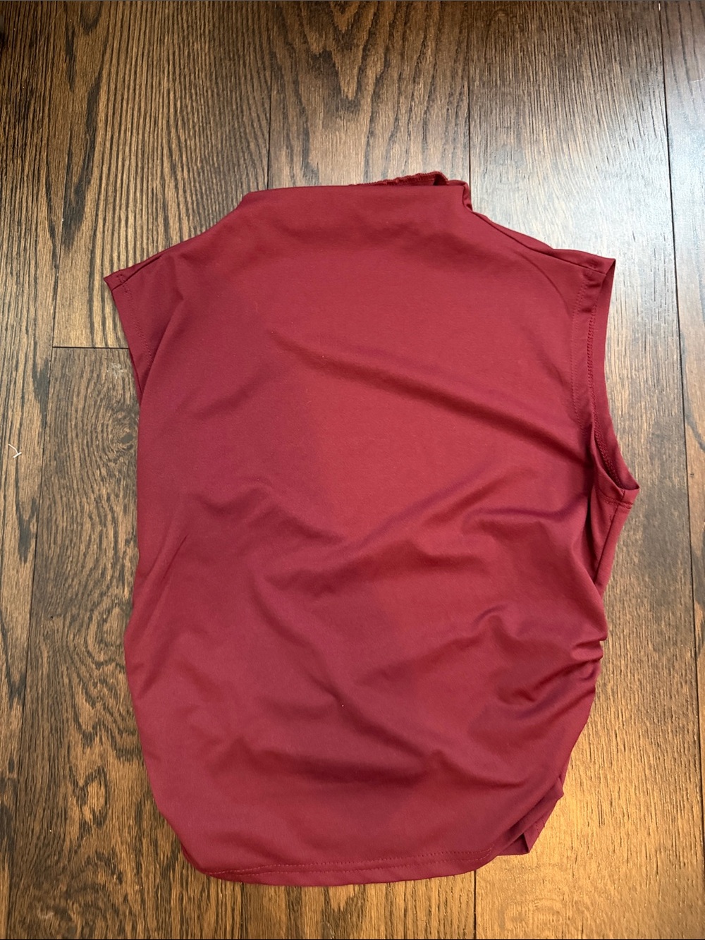 SHEIN Burgundy Sleeveless Mock Neck Tank